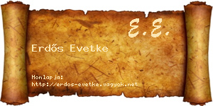 Erdős Evetke névjegykártya